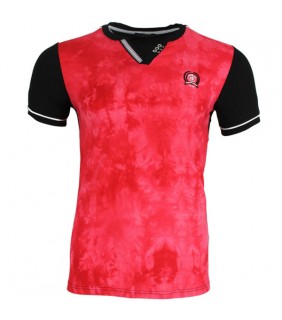 Club Ju - v hals t-shirt rood-zwart